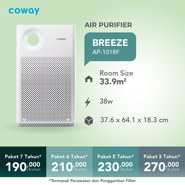 Coway Breeze - pemurni udara praktis untuk ruang kecil