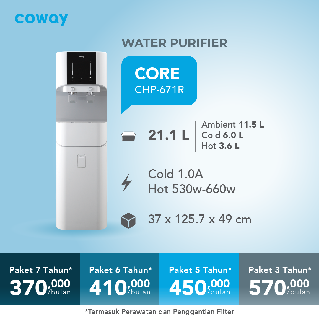 Coway Core - pemurni air modern dengan fitur suhu lengkap